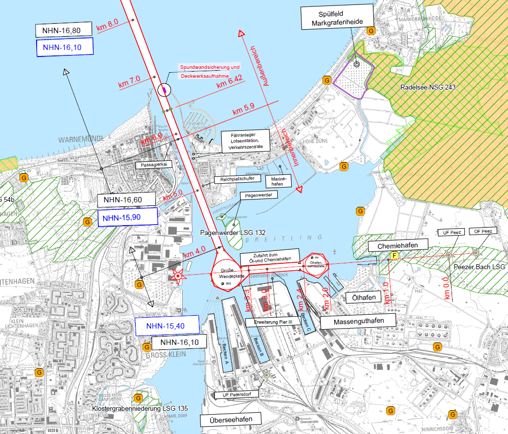 Seehafenzufahrt Rostock: Bauarbeiten zur Anpassung gestartet Seehafenzufahrt Rostock: Bauarbeiten zur Anpassung gestartet